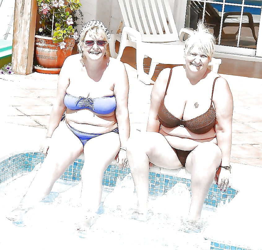 Grandma in a bikini . look